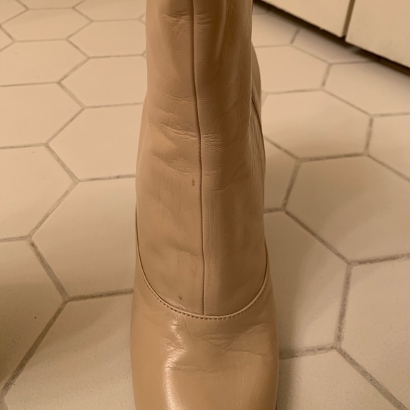 Miu Miu Creme Round Toe Booties - Picture 5 of 8